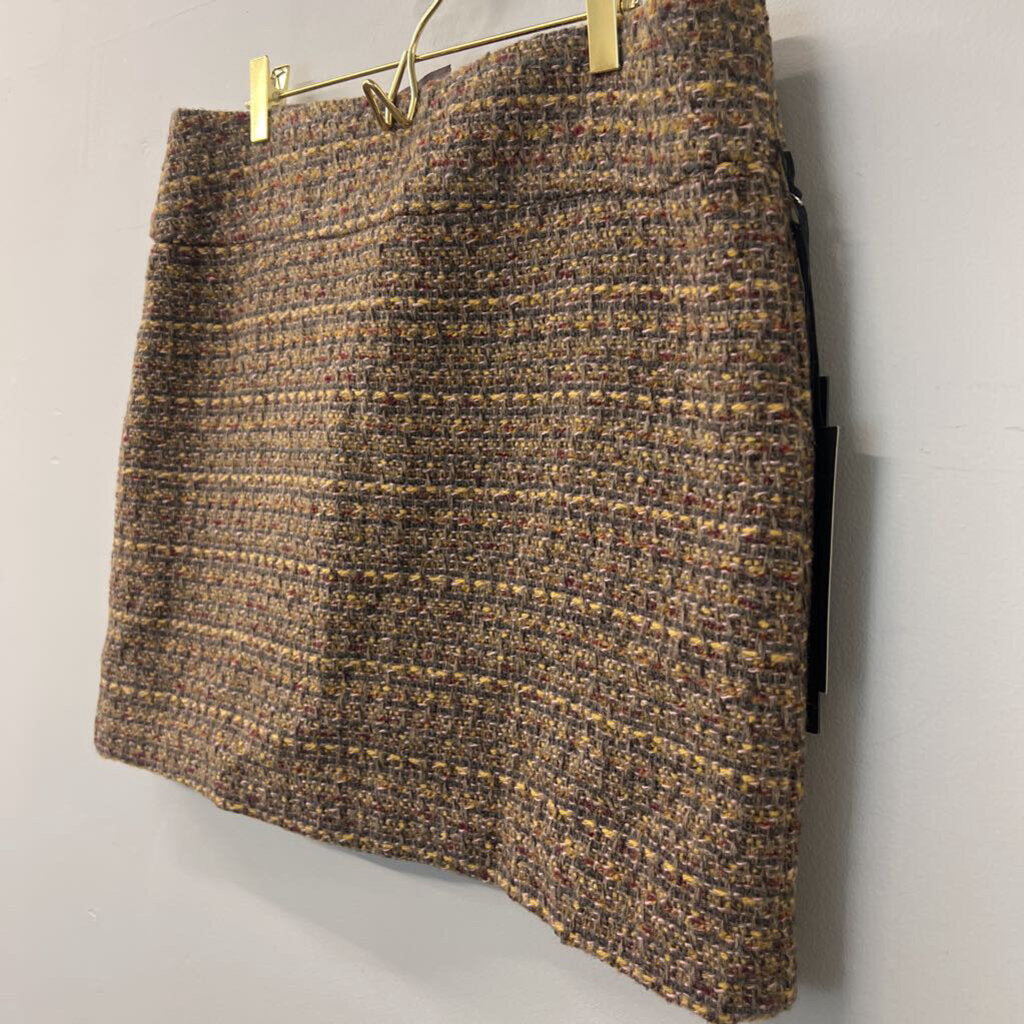 Willi Smith Brown Tweed Mini Skirt 10