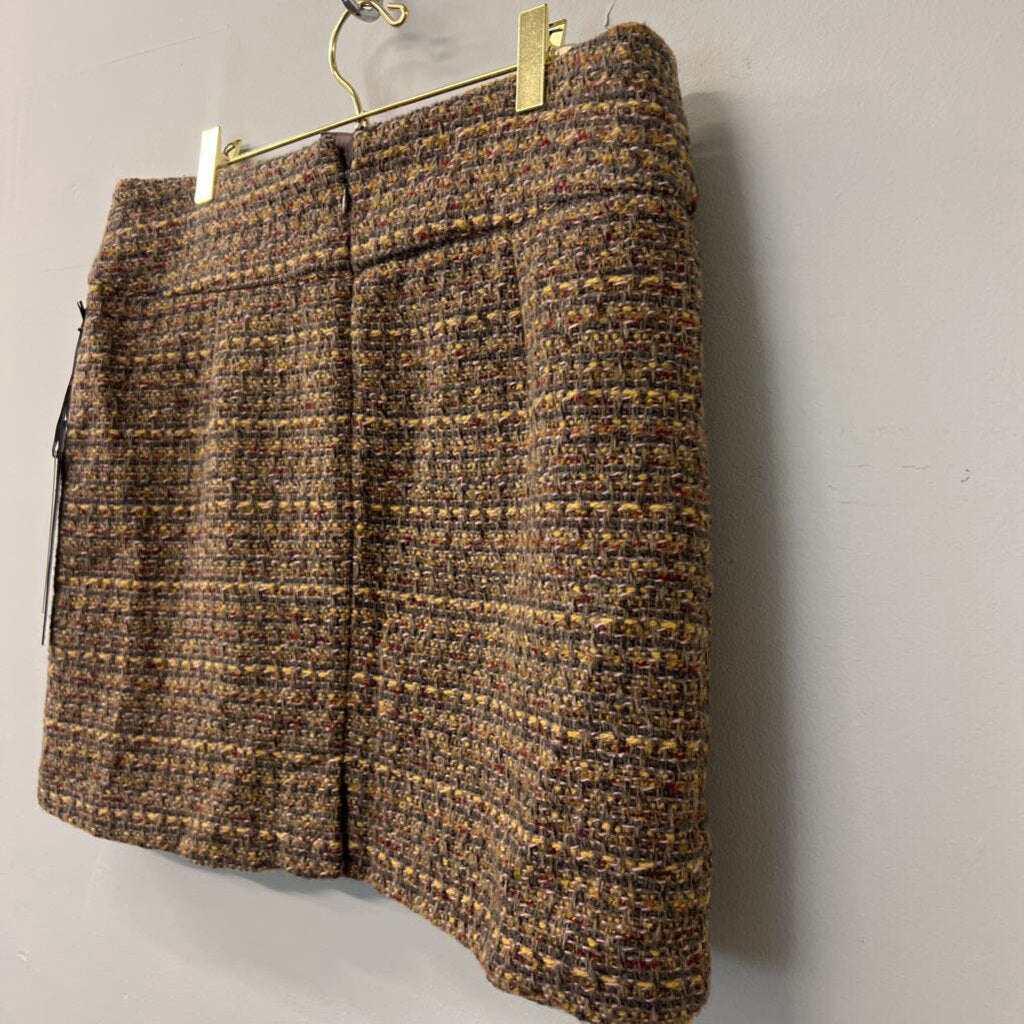 Willi Smith Brown Tweed Mini Skirt 10