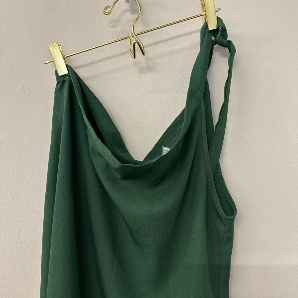 Green Tie One Shoulder Dress Medium