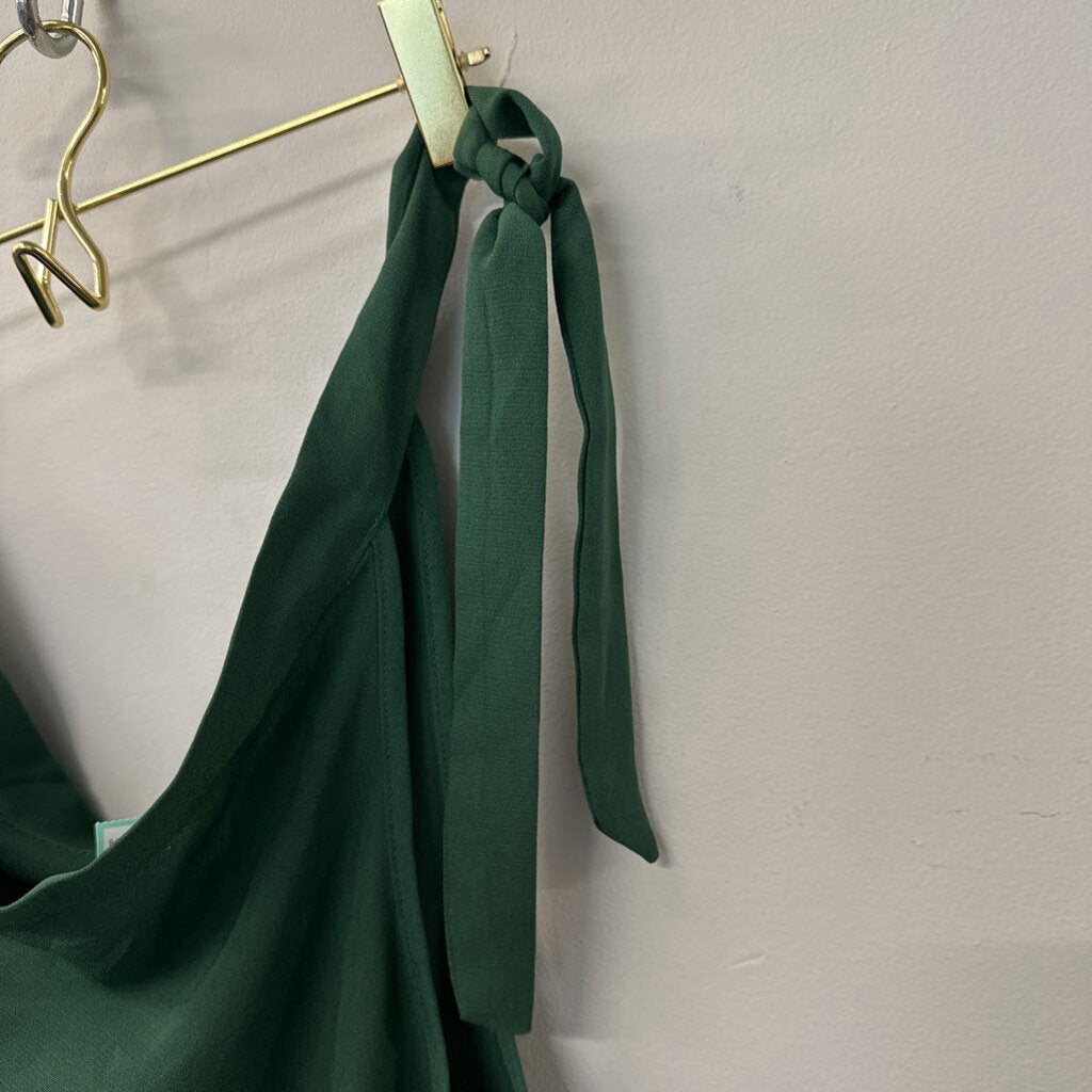 Green Tie One Shoulder Dress Medium