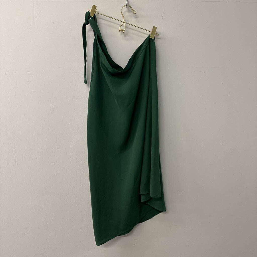 Green Tie One Shoulder Dress Medium