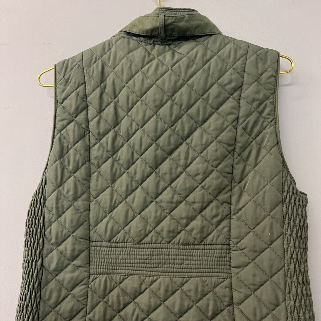 Miami Green Quilted Puffer Zip Up Vest Large