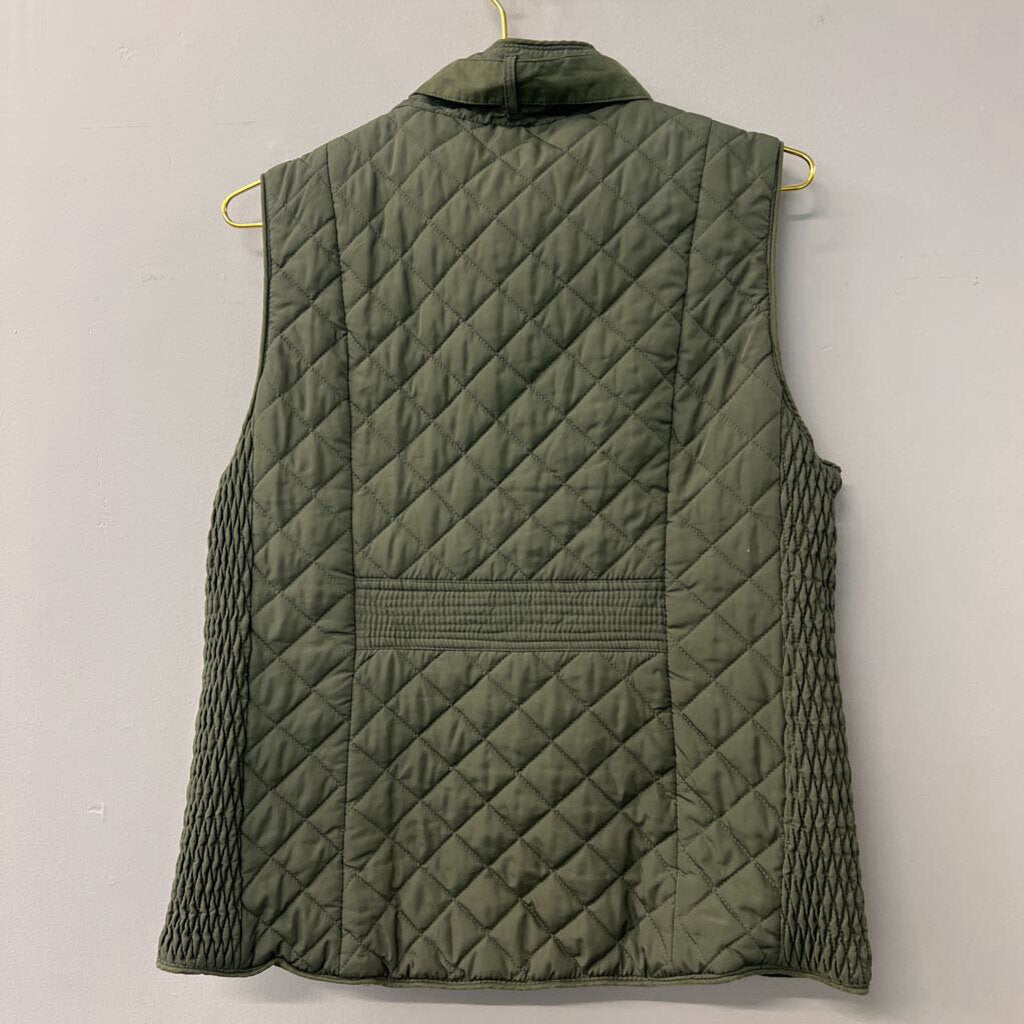 Miami Green Quilted Puffer Zip Up Vest Large