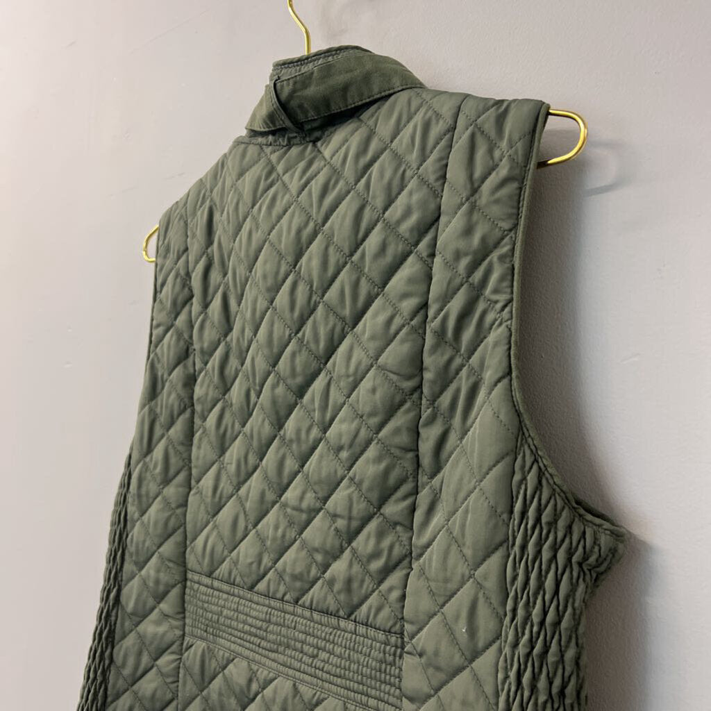 Miami Green Quilted Puffer Zip Up Vest Large