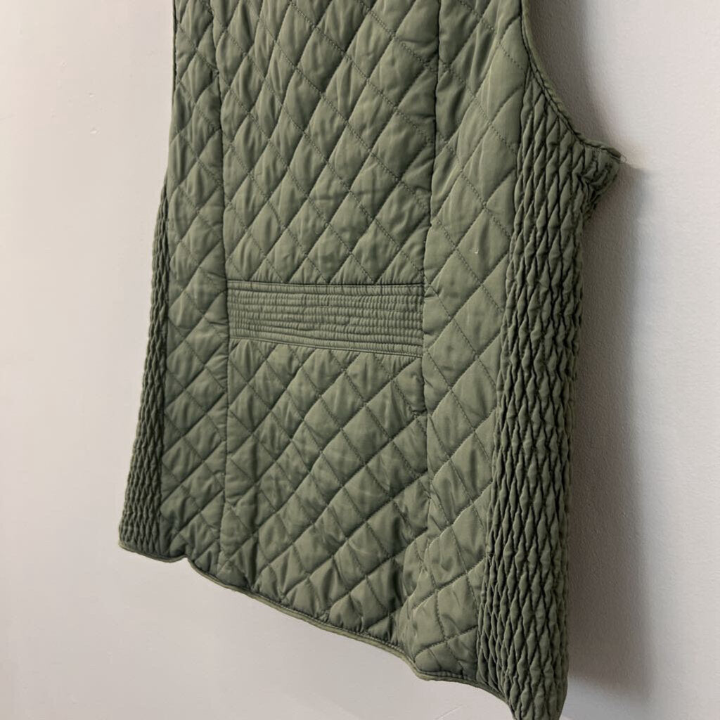 Miami Green Quilted Puffer Zip Up Vest Large