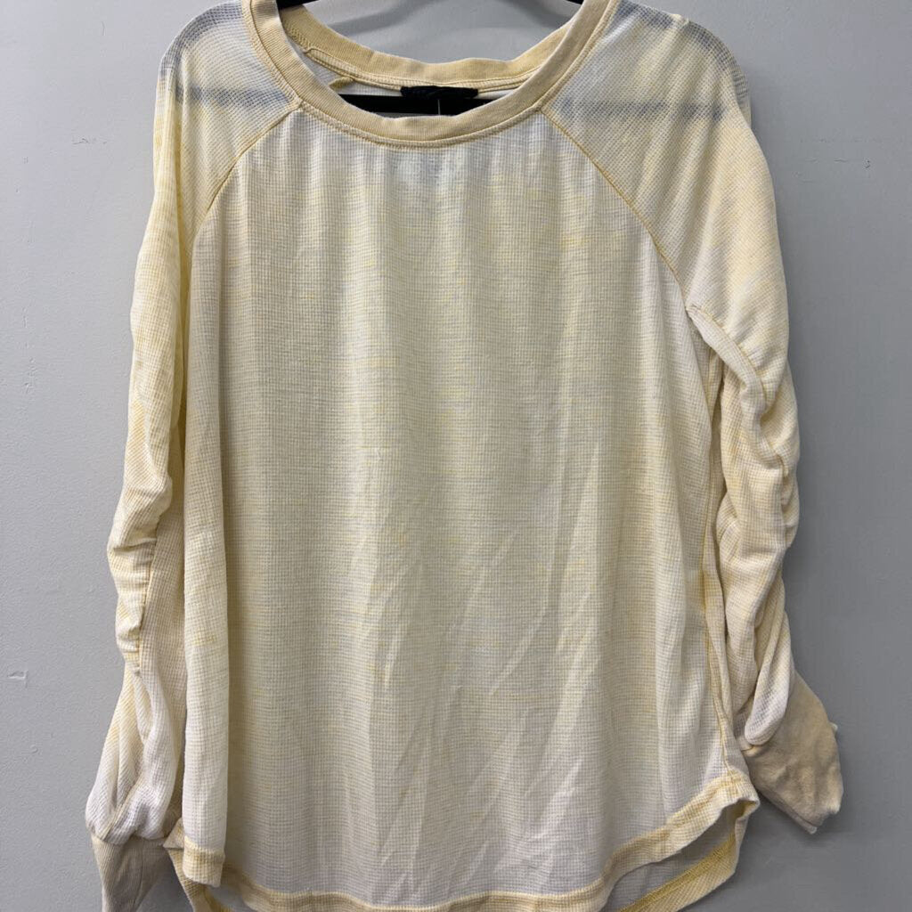 Jane and Delancey Yellow/ White Long Sleeve Top Large