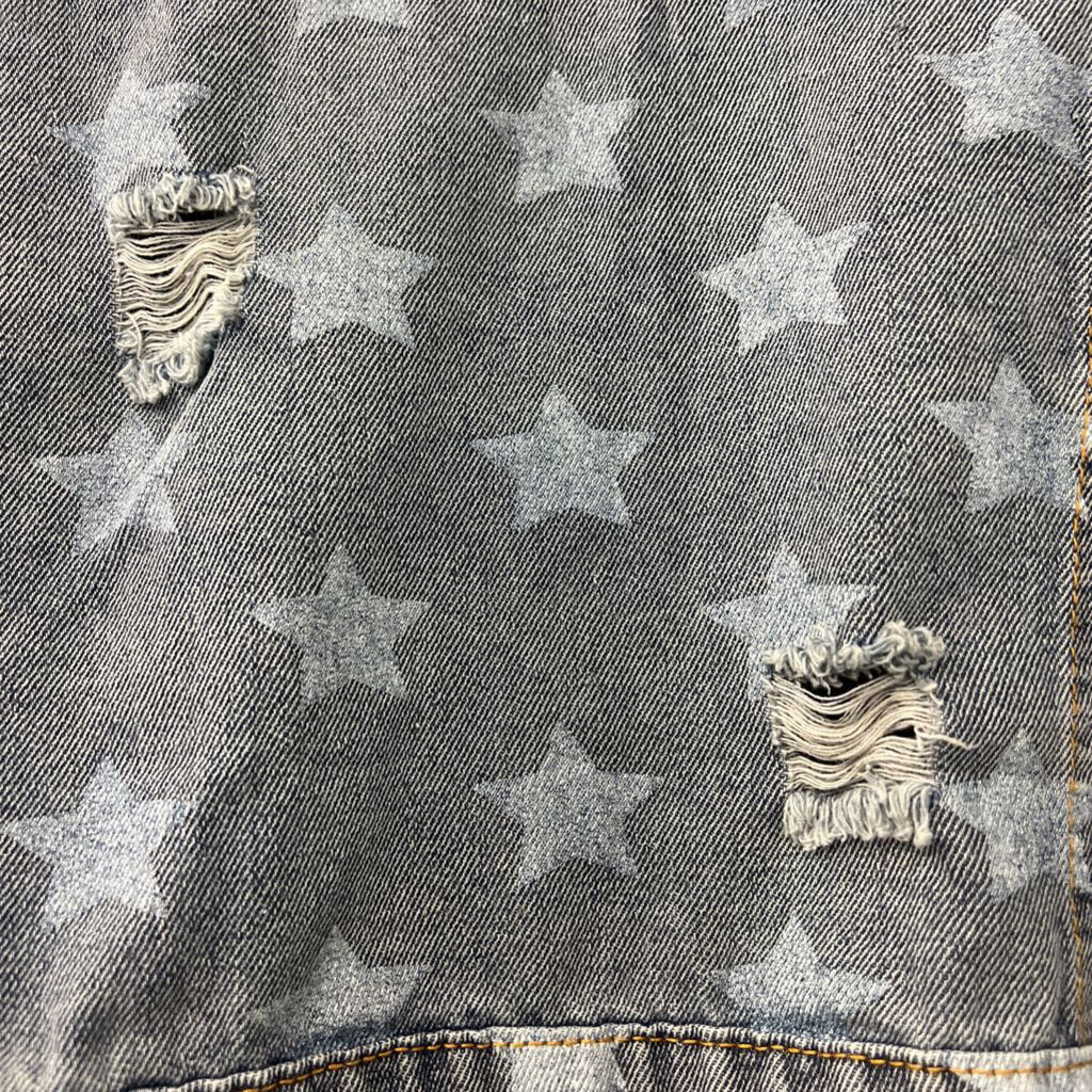 POL Star Distressed Cropped Denim Jacket Small