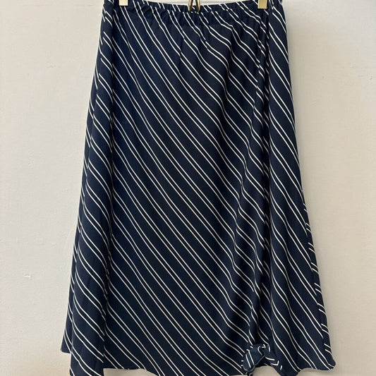 Banana Republic Diagonal Stripe Midi Skirt Extra Small