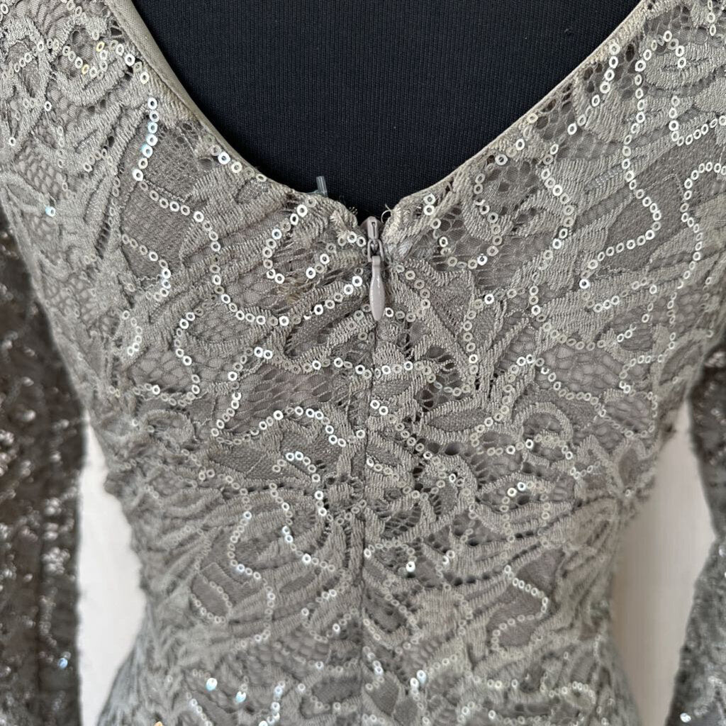 Marina Sequin Lace Long Sleeve Dress 6