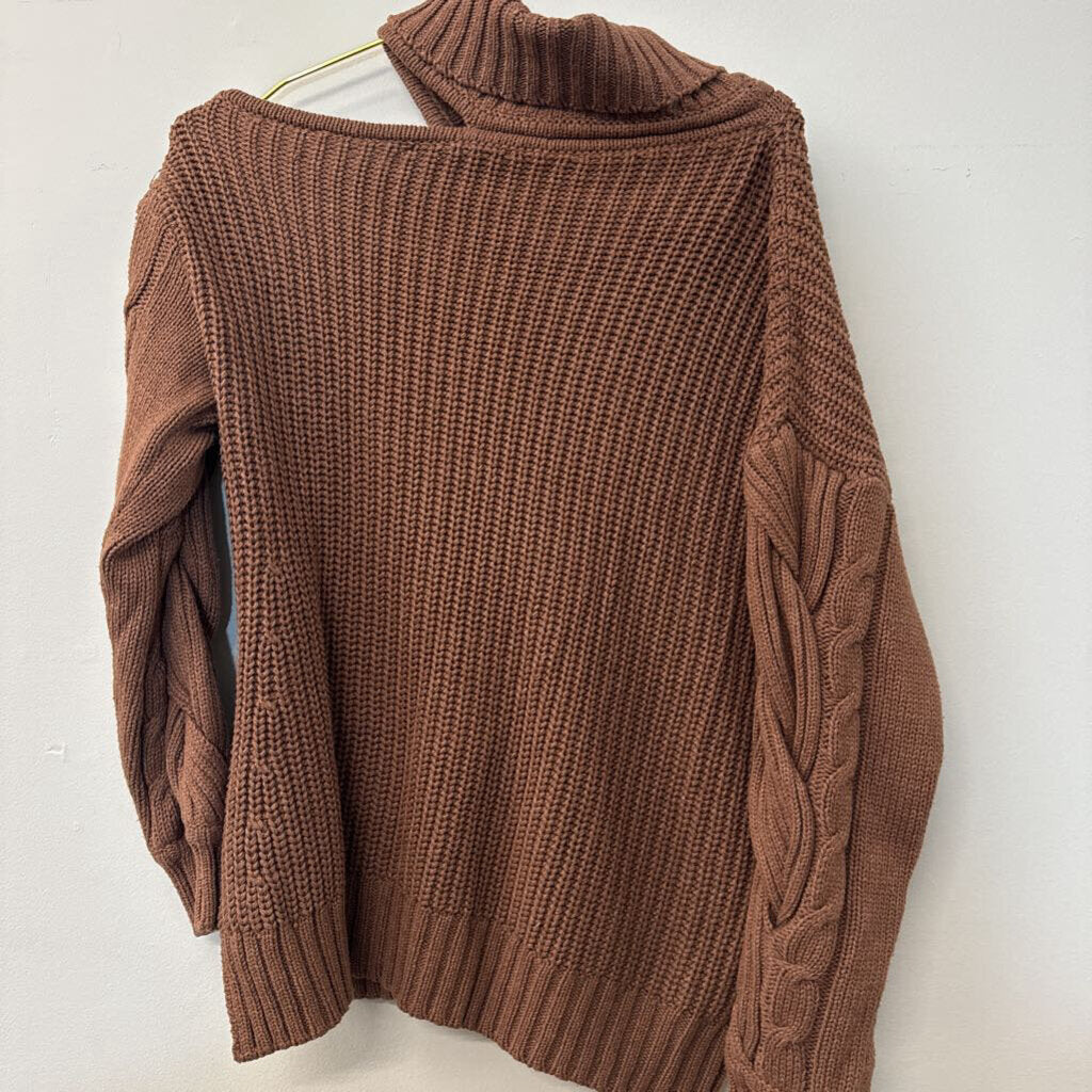 ASTR Brown Chunky Cutout Sweater Medium