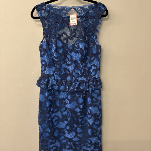 Lilly Pulitzer Blue Lace Peplum High Neck Dress 8