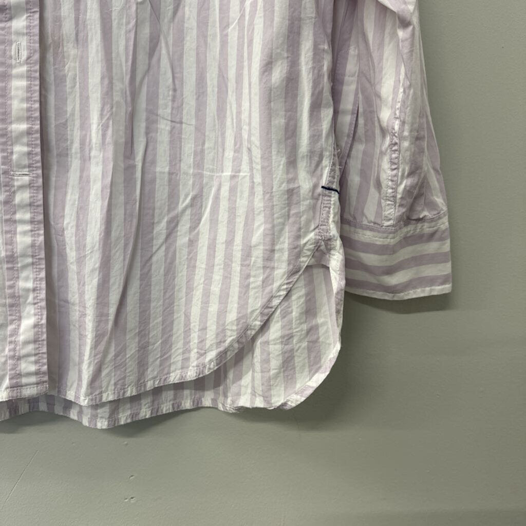 J Crew Purple/ White Striped Button Down Top 14