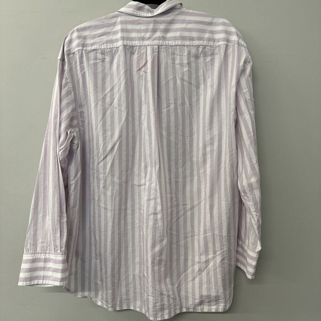 J Crew Purple/ White Striped Button Down Top 14