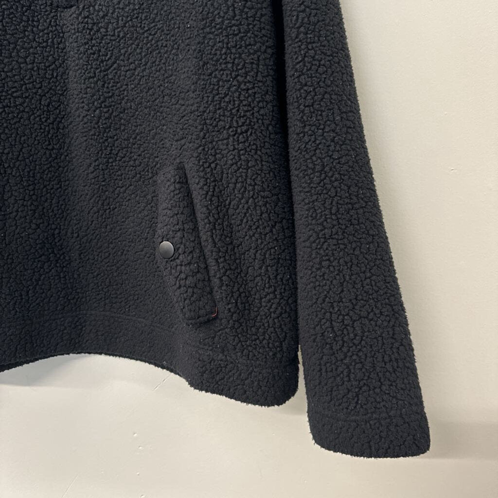 J Crew Vintage Fleece Black Pullover Large