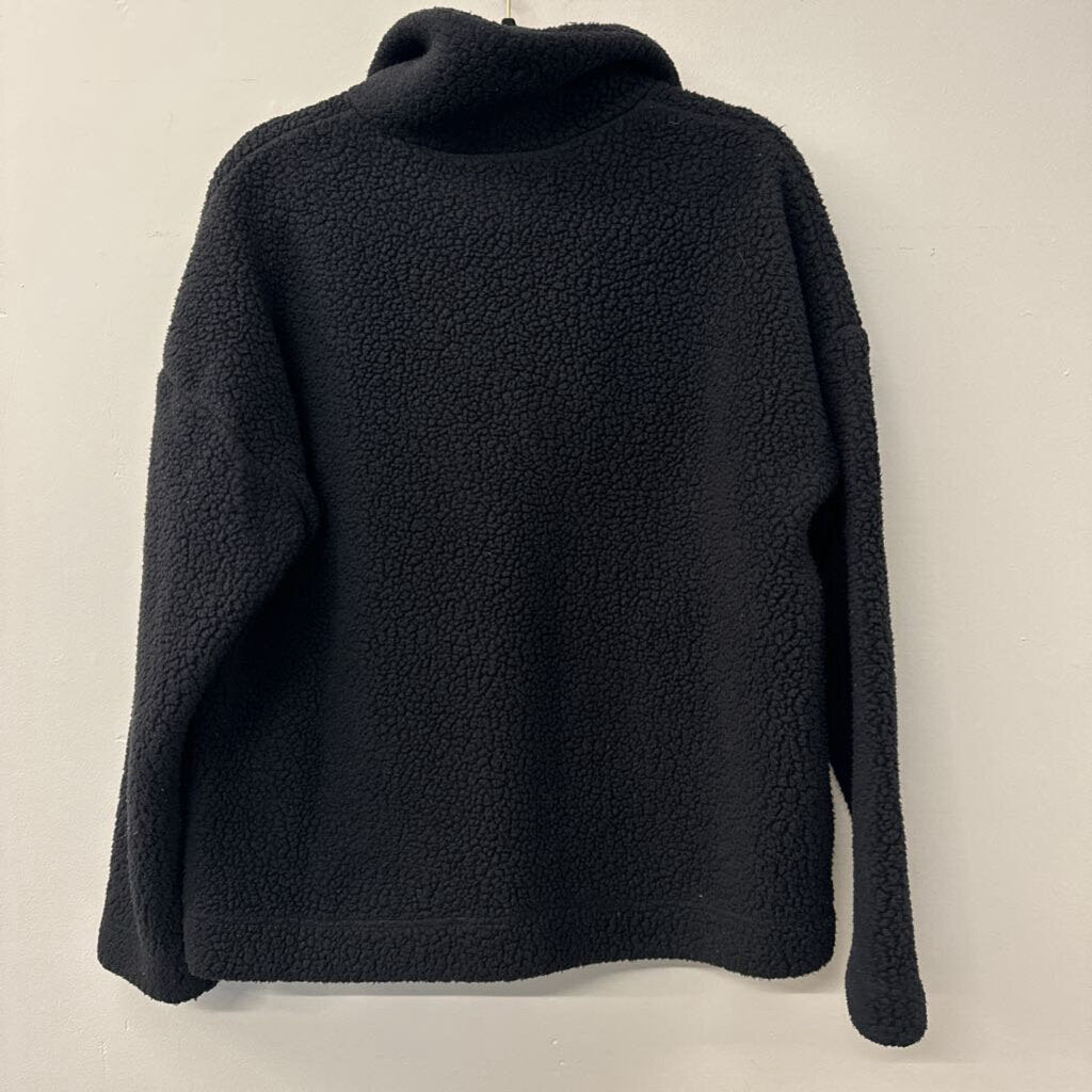 J Crew Vintage Fleece Black Pullover Large