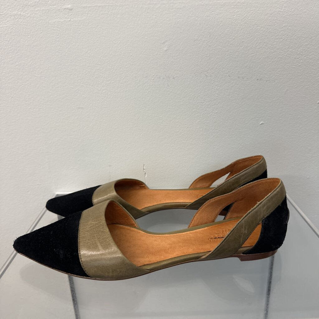 Madewell Black/ Brown Point Toe Flats 10