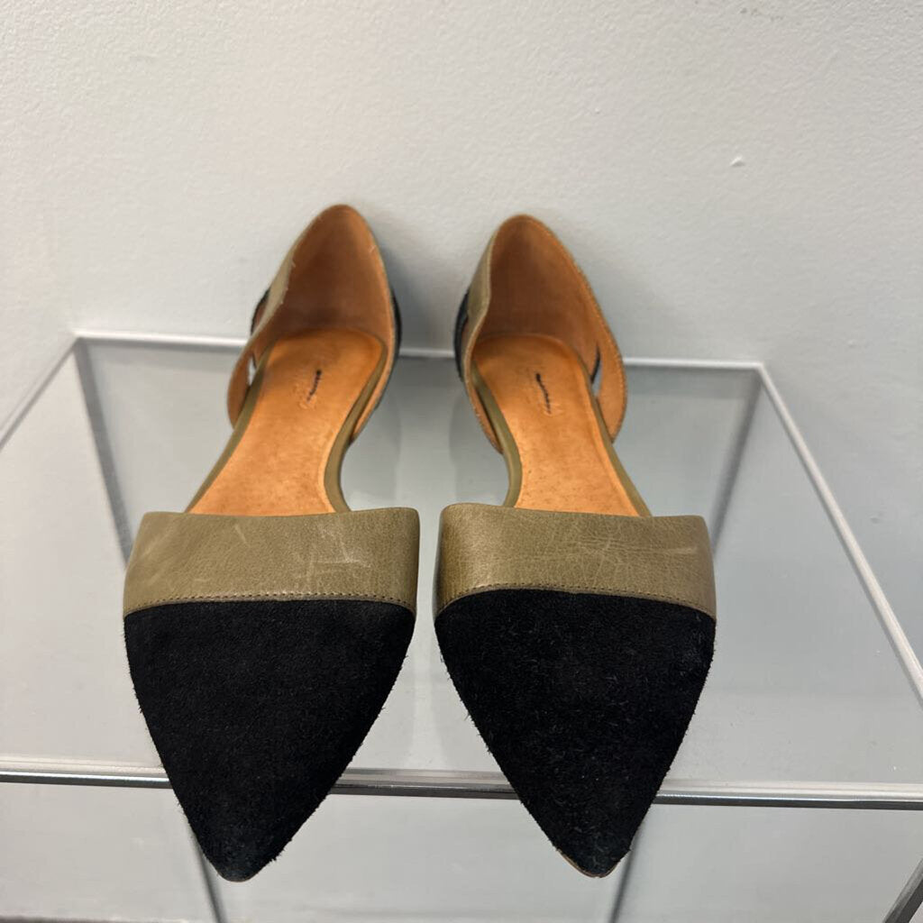 Madewell Black/ Brown Point Toe Flats 10