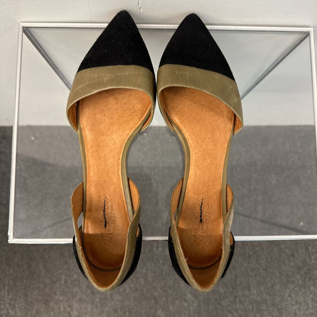 Madewell Black/ Brown Point Toe Flats 10