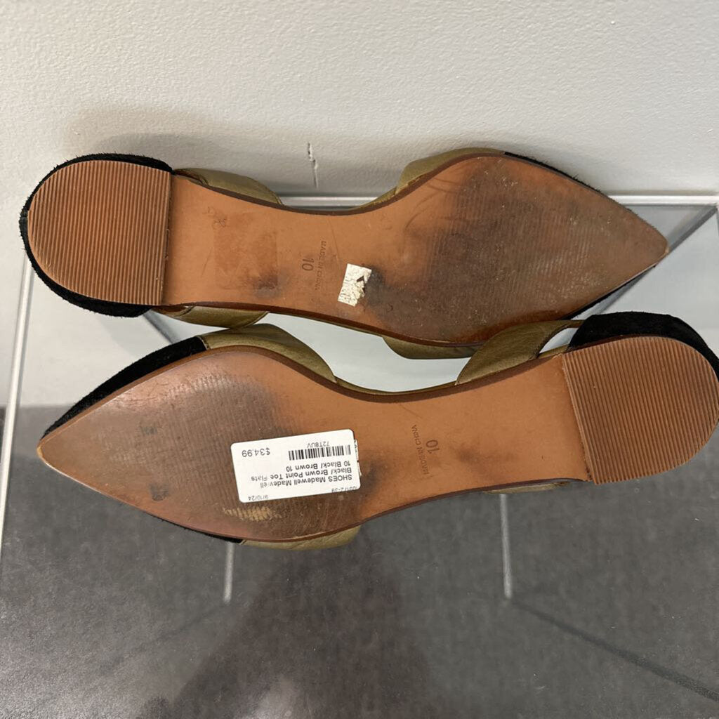 Madewell Black/ Brown Point Toe Flats 10