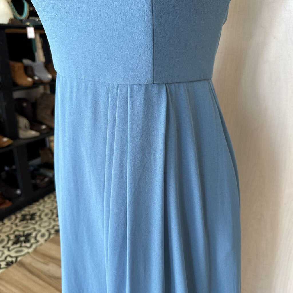 DB Studio Blue Sleeveless Tie Back Long Formal 8