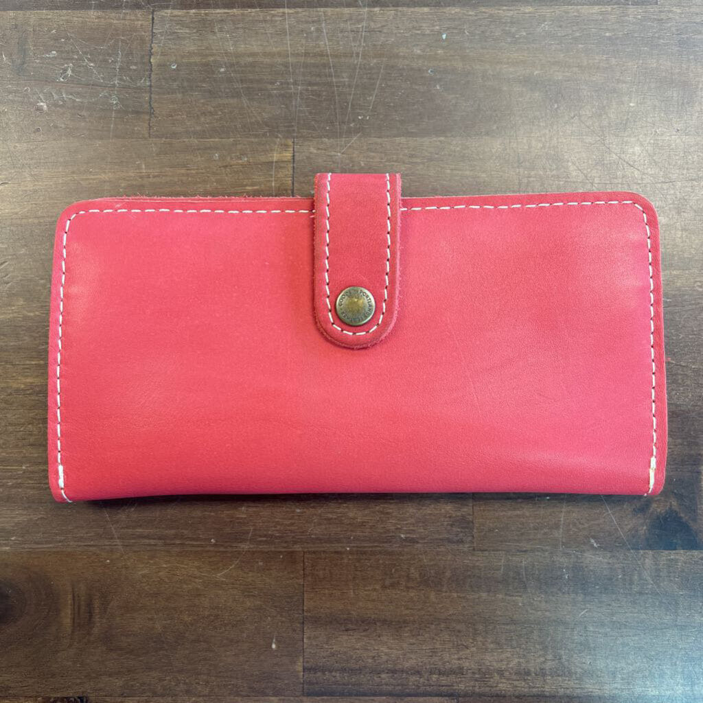 Portland Leather Goods Red Leather Fold Over Wallet