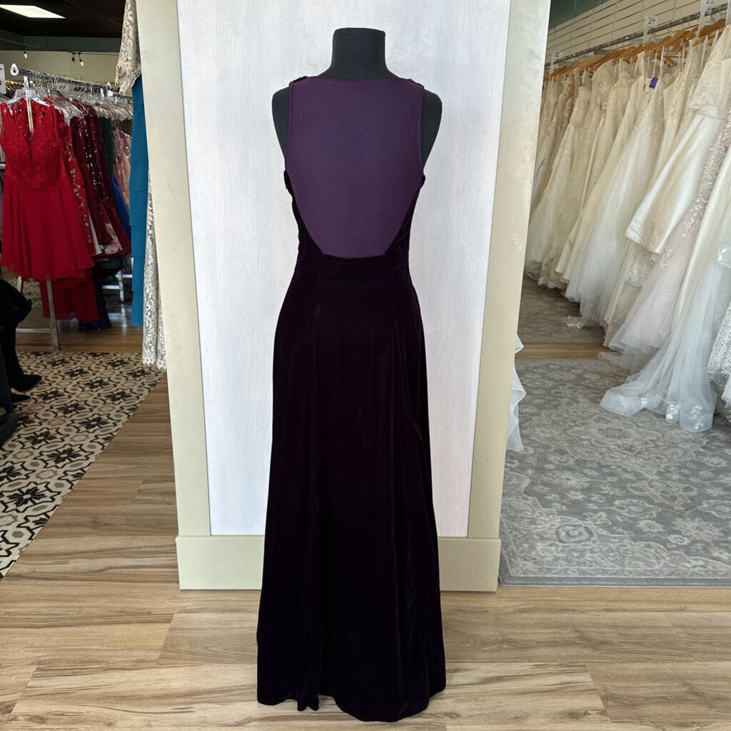 Vintage Jessica McClintock Velvet Illusion Back Dress 6