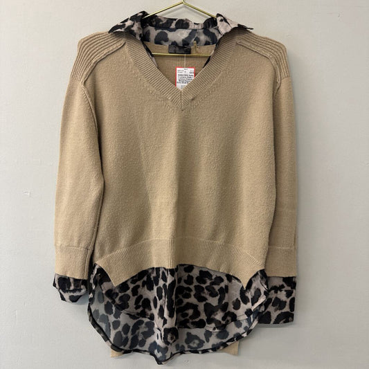 Stella + Lorenzo Cheetah Blouse/Sweater Extra Small