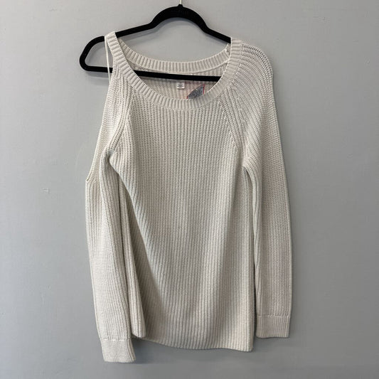 Cream Knit Open Shoulder Sweater Extra Small