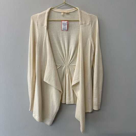 Moth Cream Open Waterfall Front Cardigan Small