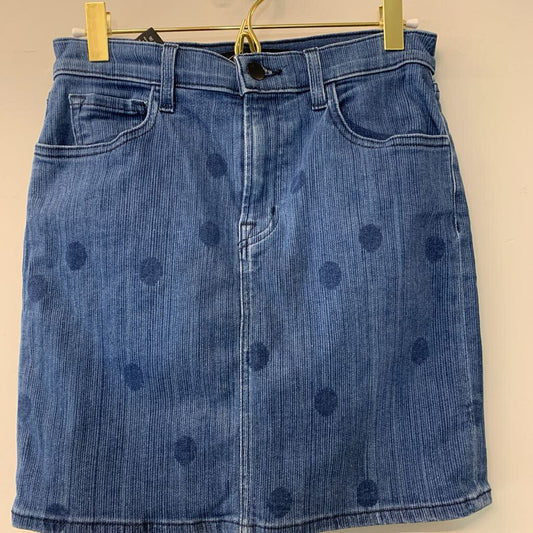 J Brand Blue Polka Dot Stretchy Denim Mini Skirt 25