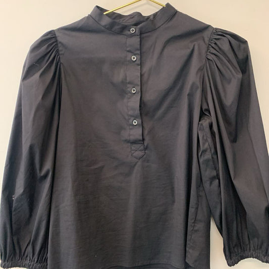 The Shirt Black Long Puff Sleeve Top Small