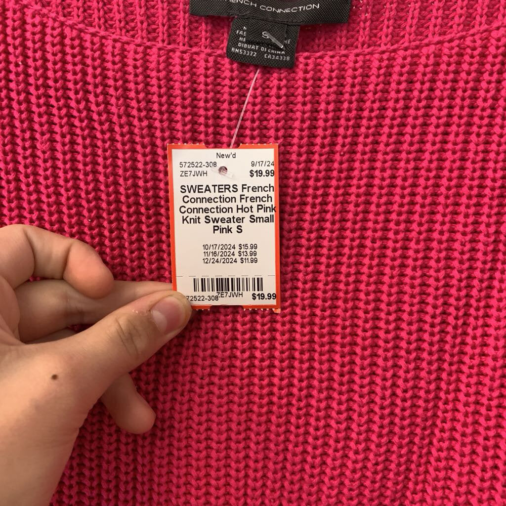 French Connection Hot Pink Knit Sweater Small