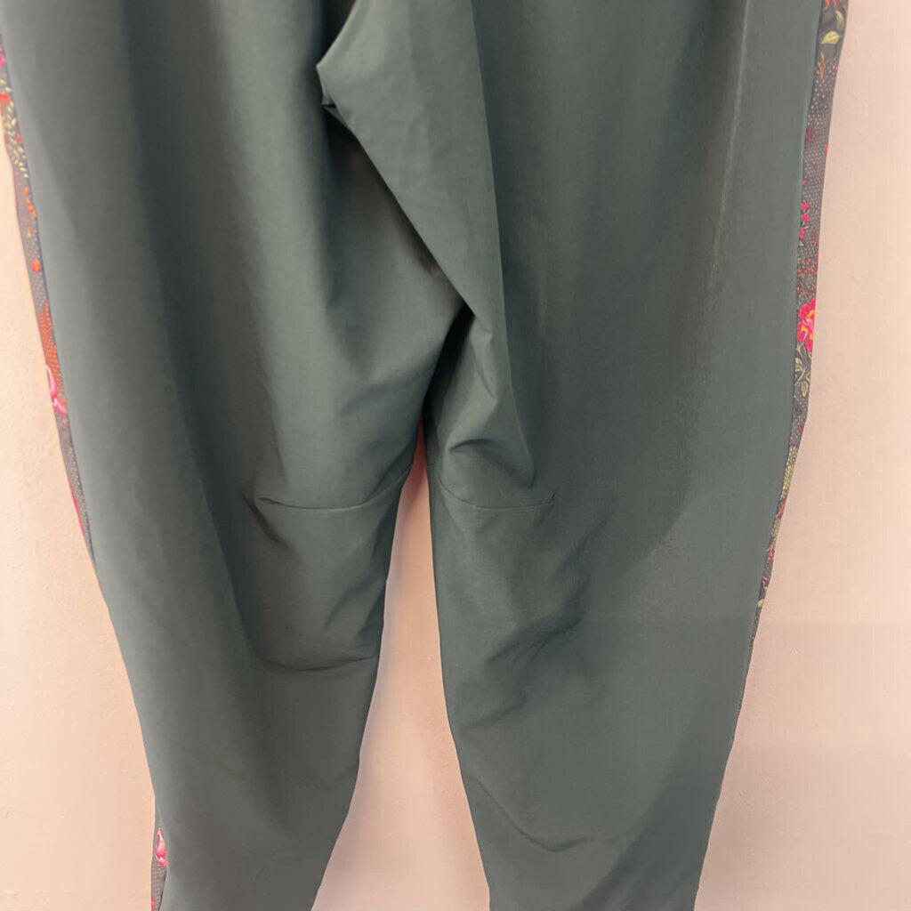 Liberty Puma Green Pants With Print Side Stripe Small