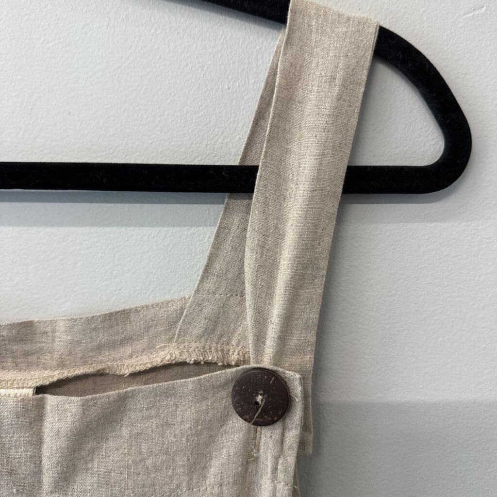 Coldwater Creek Brown Linen Blend Overalls 1X