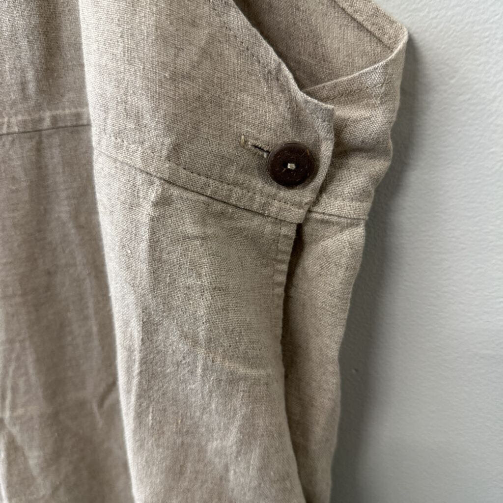 Coldwater Creek Brown Linen Blend Overalls 1X