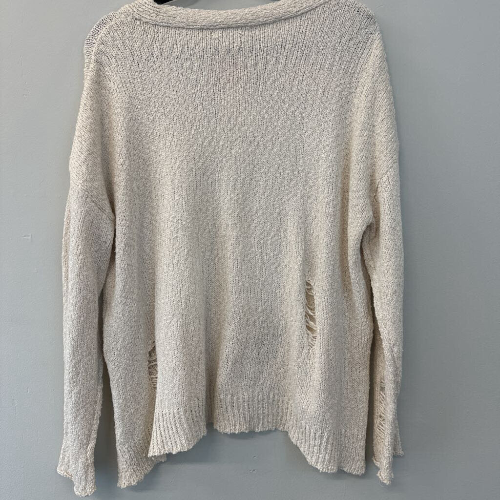 NWT Fate V-Neck Distressed Sweater Extra Large