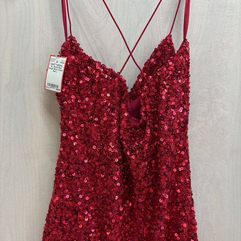 Red Sequin Short Dress