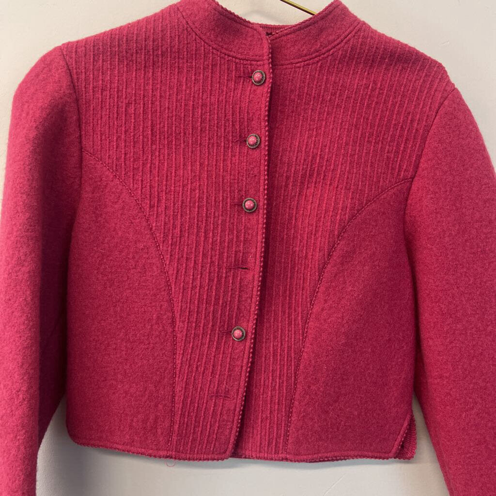 Vintage Lands End 80s Wool Cropped Sweater Jacket