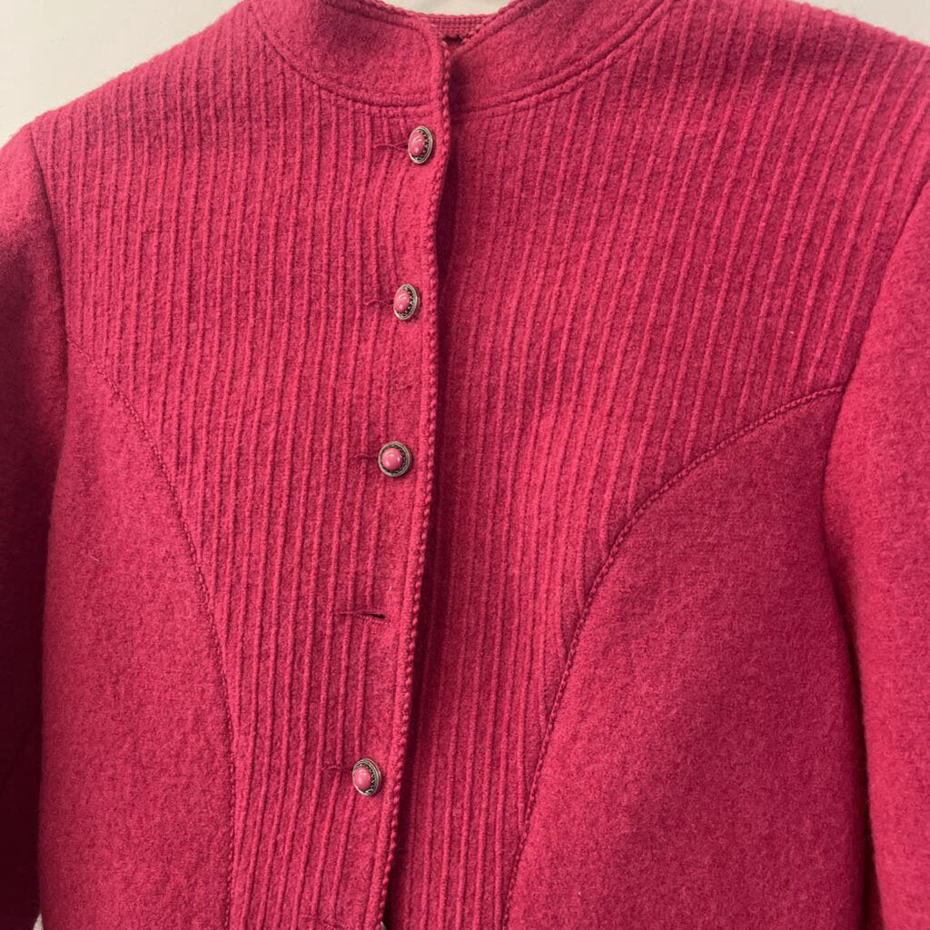 Vintage Lands End 80s Wool Cropped Sweater Jacket