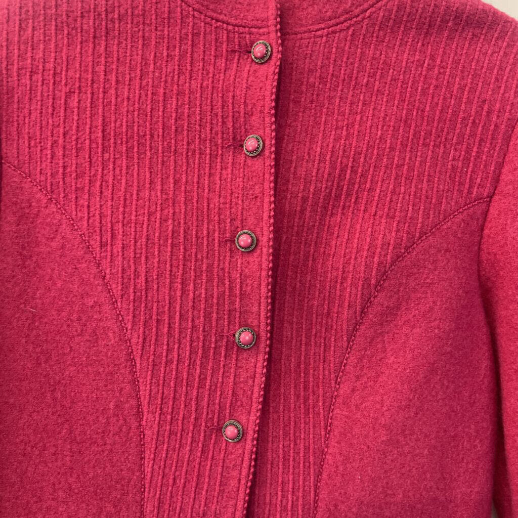 Vintage Lands End 80s Wool Cropped Sweater Jacket