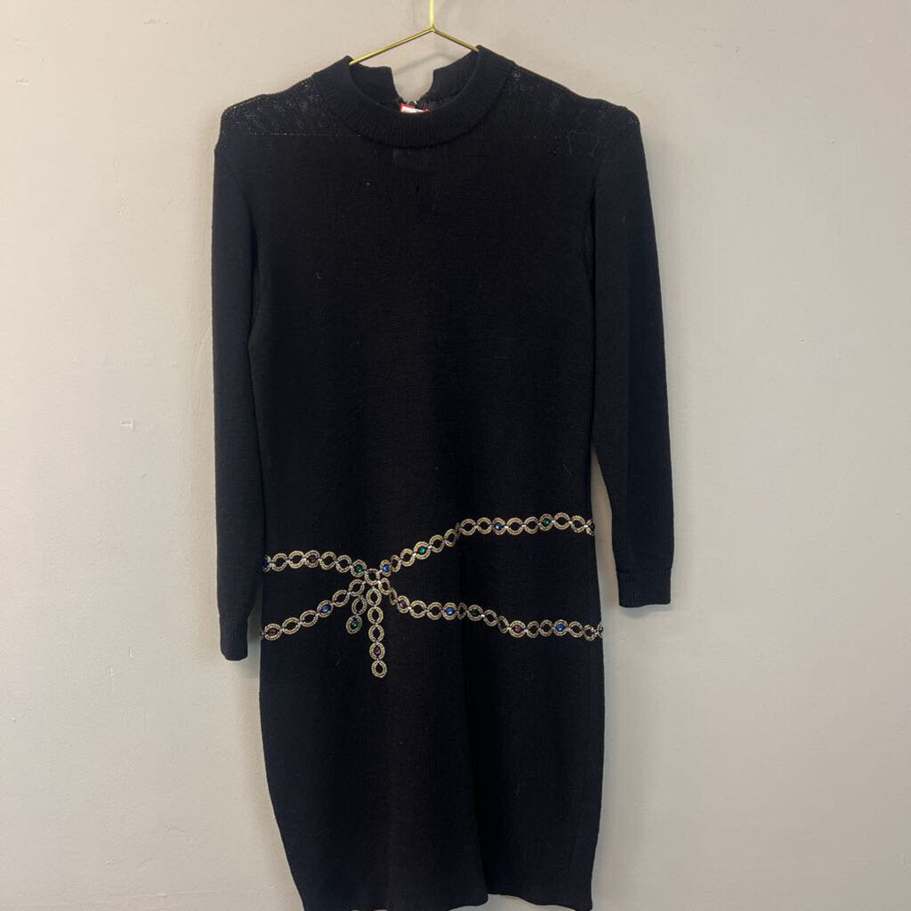 St John Vintage Sweater Jeweled Dress