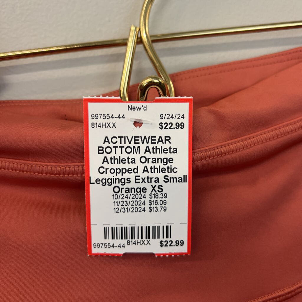 Athleta Orange Cropped Athletic Leggings Extra Small