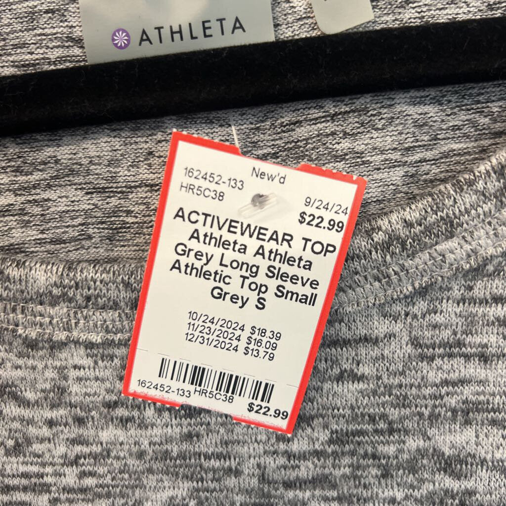 Athleta Grey Long Sleeve Athletic Top Small