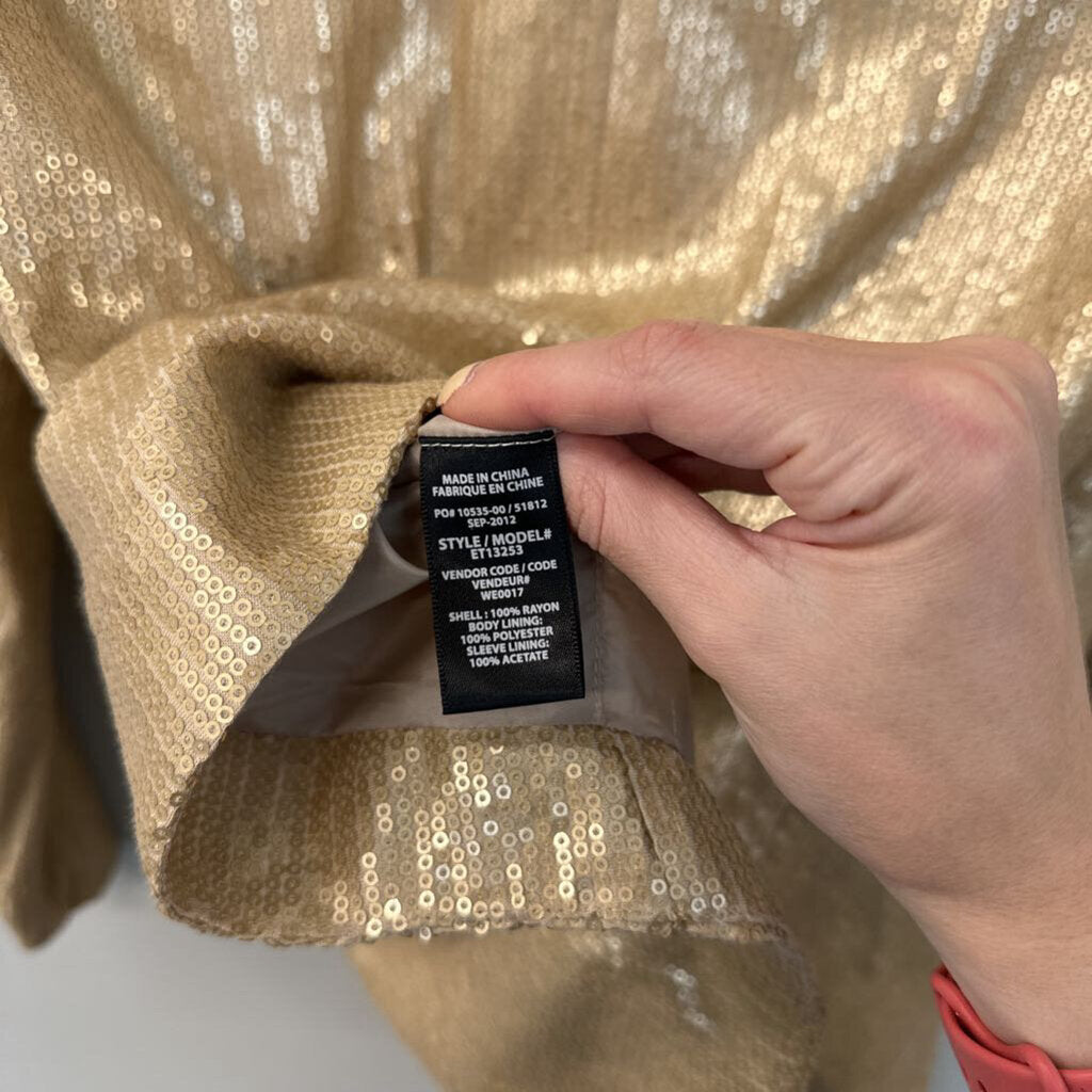 Ella Moss Gold Sequin Blazer Medium