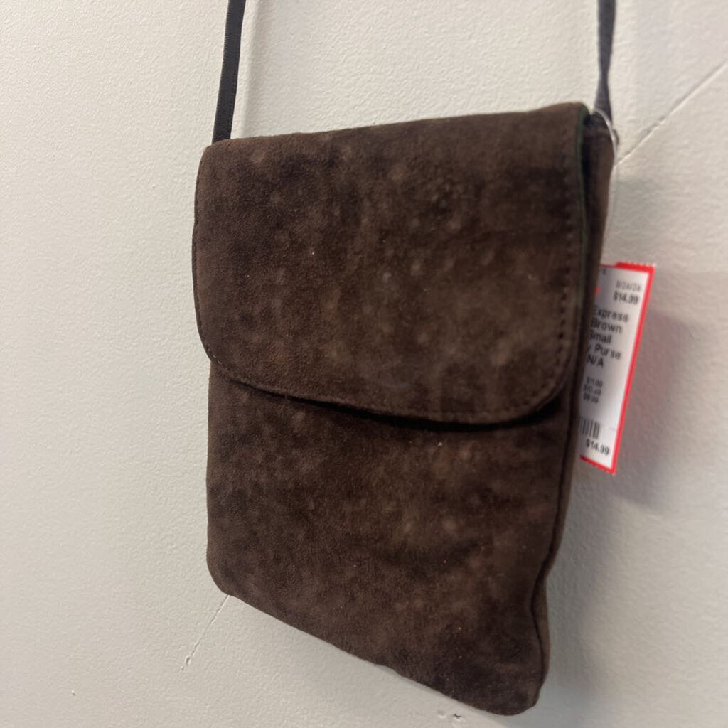 Express Brown Suede Small Crossbody Purse