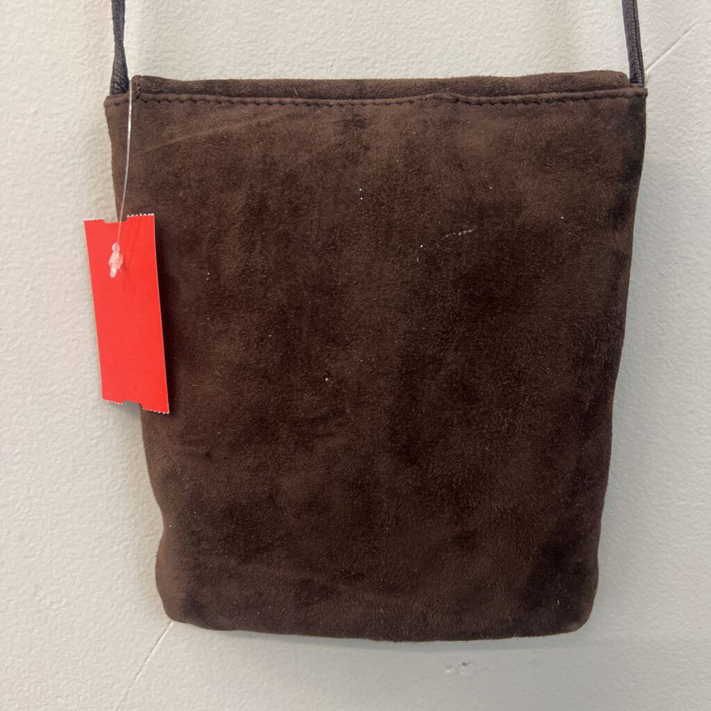 Express Brown Suede Small Crossbody Purse