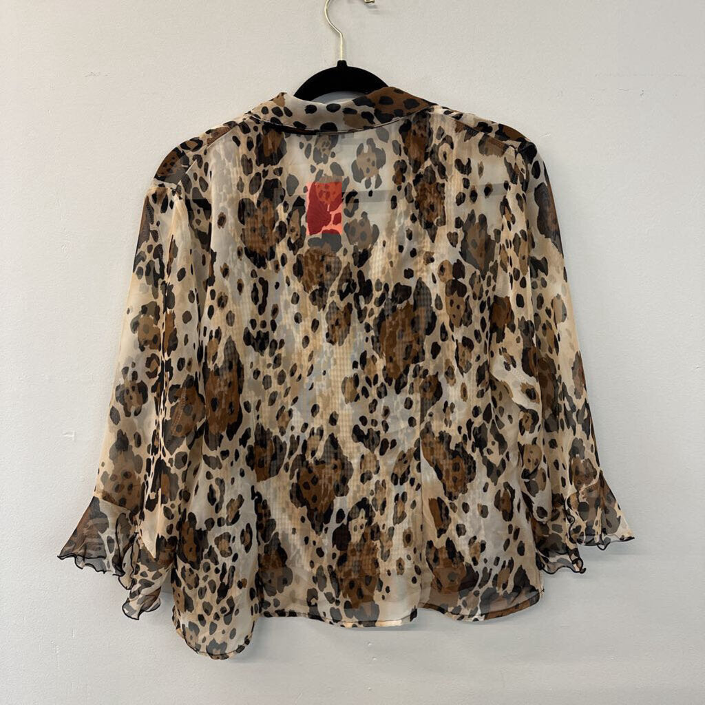 Nicola Leopard Print Tank/ Button Down Top Set Medium