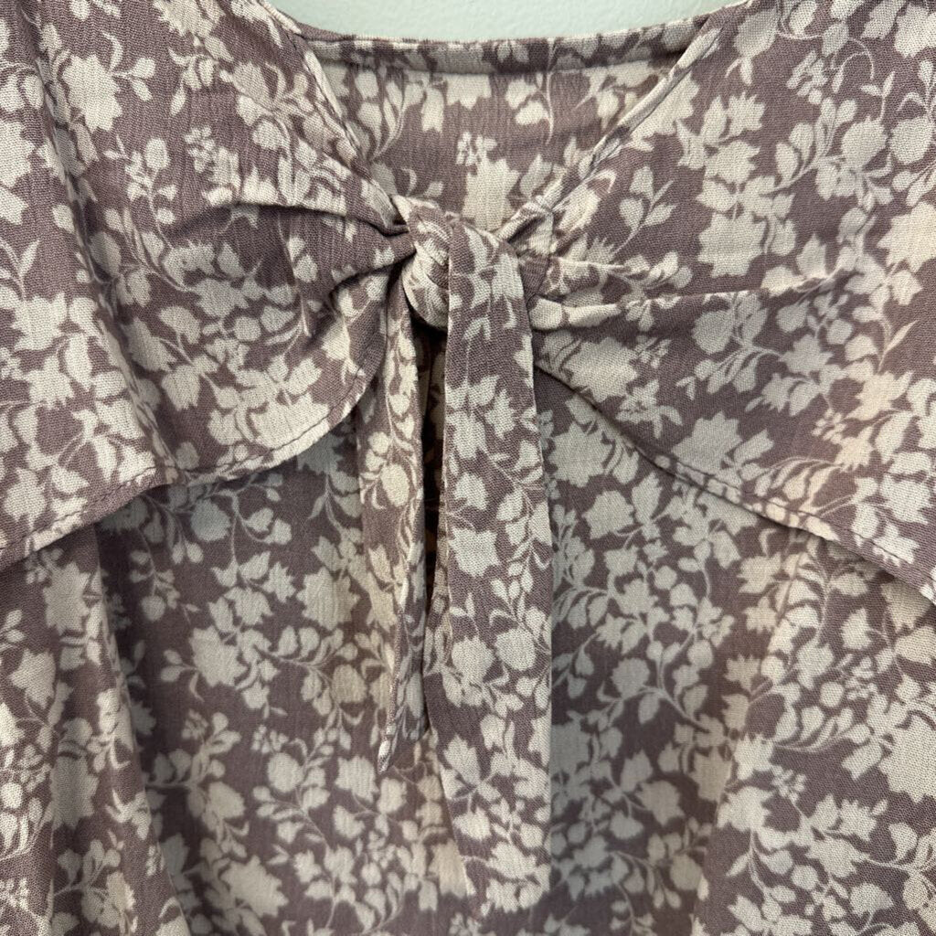 Altar'd State Purple Floral Print Tie Front Crop Top Medium