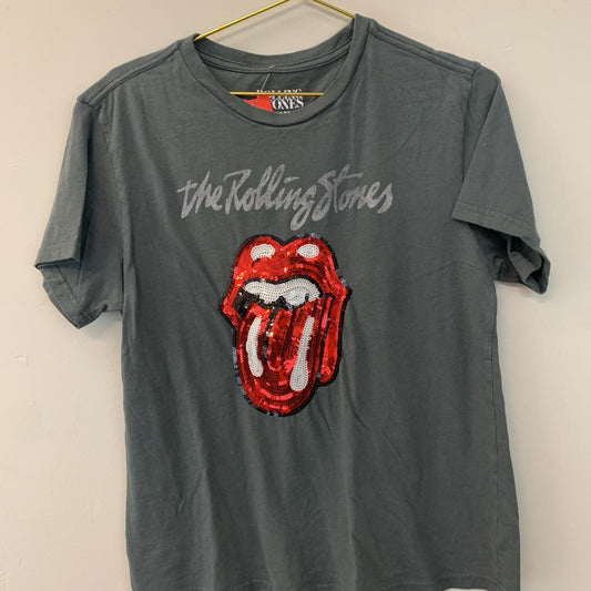 Lucky Brand Sequin Rolling Stones Graphic Tee Medium