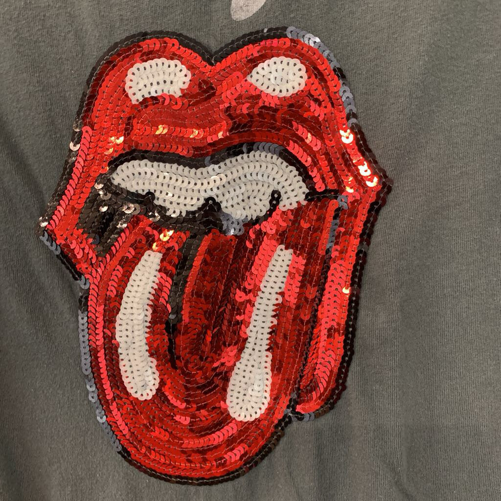 Lucky Brand Sequin Rolling Stones Graphic Tee Medium